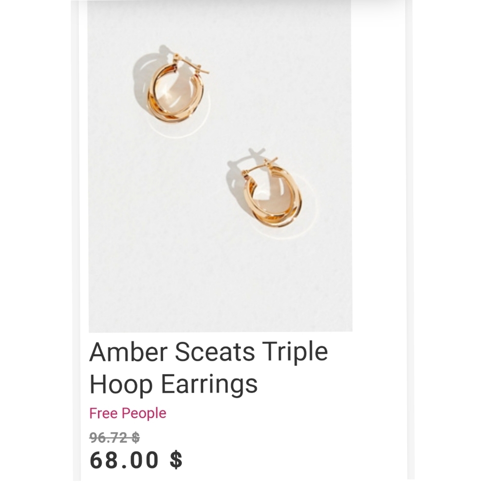Free people Triple Hoop Earring in GoldAmber Sceats
